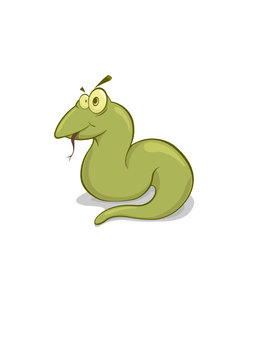 Vector illustration of green snake