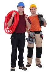 Fototapeta premium craftsmen posing together