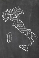 italy on blackboard