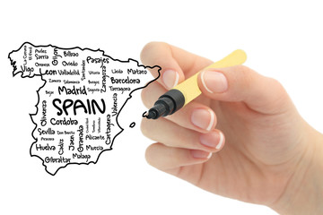 spain on whiteboard