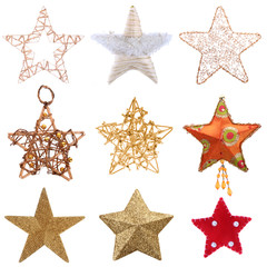 Christmas stars isolated on white