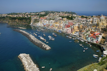 Fototapeta na wymiar Corricella - Procida, piękna wyspa na Morzu Śródziemnym,