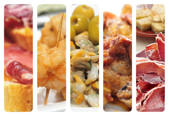 spanish tapas collage