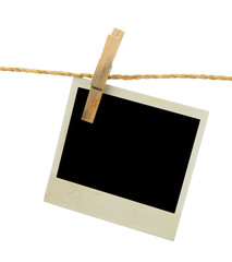 Three blank instant photos