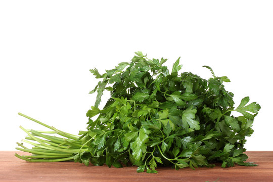 Parsley on wooden