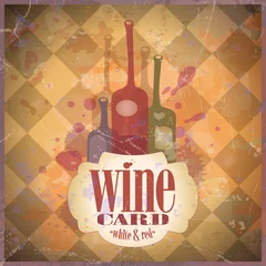 Photo sur Plexiglas Poster vintage Modèle de conception de carte des vins.