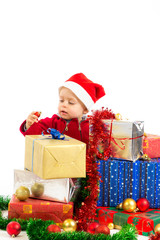 Fototapeta na wymiar Dziecko z christmas prezenty