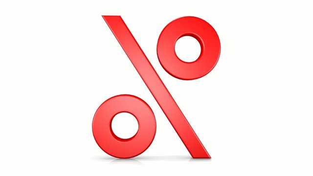 Prozentzeichen dreht sich - 3D Video