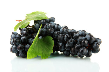 ripe sweet grapes isolated on white.