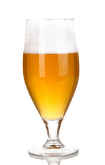 Glass of beer isolated on white