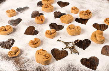 Heart shaped biscuits