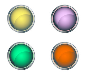 Colorful buttons on a white background