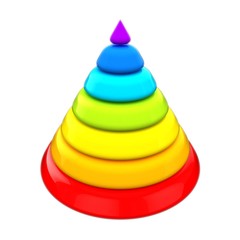 Pyramid chart isolated on white background