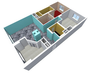 architecture model showing an apartment