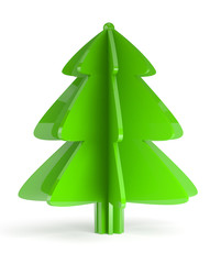 Illustration of christmas tree on white background