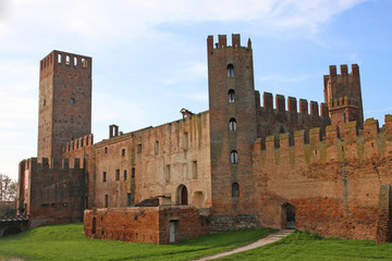 spires and towers of the medieval castle of Montagnana