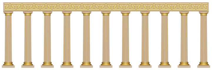 Colonnade en style grec - obrazy, fototapety, plakaty