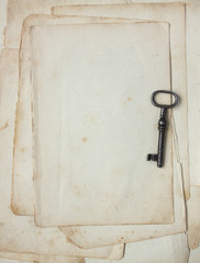 Old paper and key.