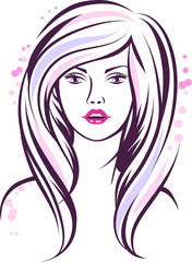 Fashion girl portrait. Beautiful woman with long hair.