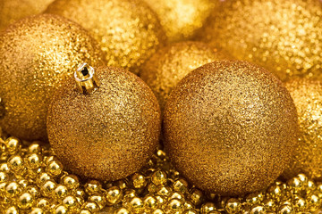 Golden Christmas spheres