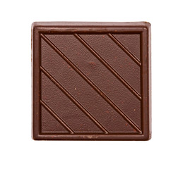 square chocolate bar on a white background