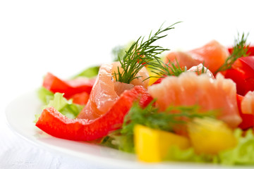 salad with salted salmon