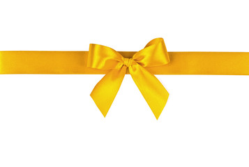 gold bow on a white background