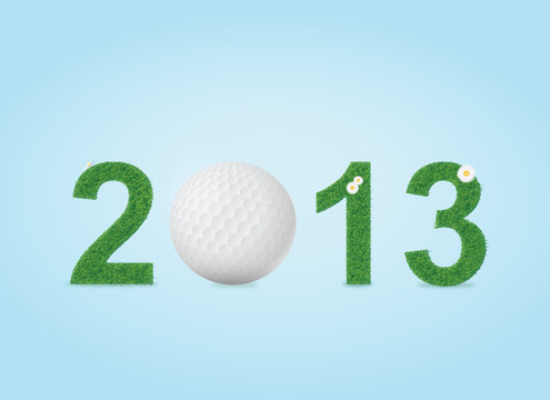 Golf ball in 2013 year's sign