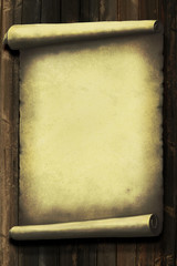 grunge paper on the wood wall background