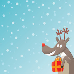 Naklejka premium Reindeer Christmas Card