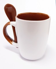 ceramic mug with spoon