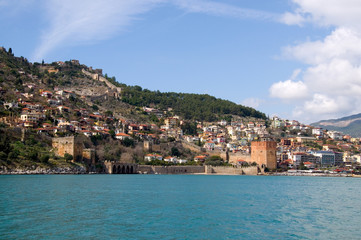 Obraz premium Seldżuk Shipyard and Red Tower - Alanya - Turcja