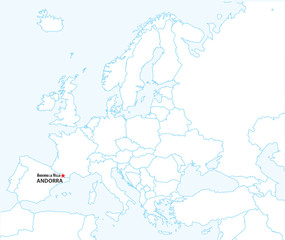 Obraz premium Andorra on the map of Europe