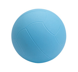 Dodgeball in blue color on white background