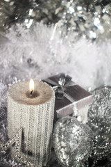 Christmas candle with decoration