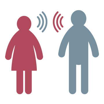 woman and man communication sign, vector illustration