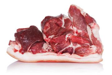 meat with reflection on white