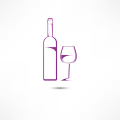 A bottle of wine and a glass icon