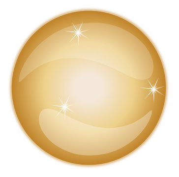 Vektor 3D Kristallkugel Gold