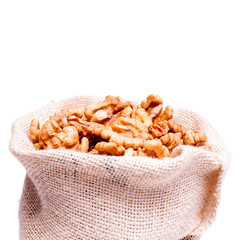 Nuts on the white background