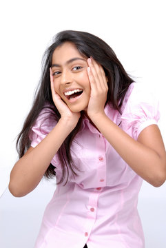 Portrait of surprised Indian girl