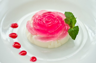 Milk jelly in a rose