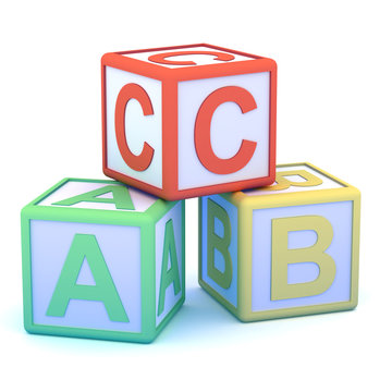Letter blocks ABC pyramid