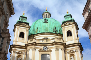 Fototapeta na wymiar Vienna - Peterskirche (Saint Peter's Church)