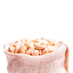 Nuts on the white background
