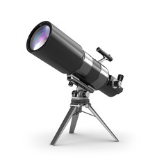 Telescope on support over wite © Alex Mit