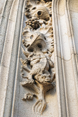 Fototapeta na wymiar Wystrój zewnątrz St Michael katedry w Brukseli