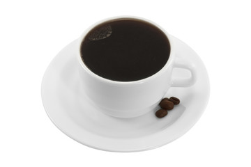 Coffee cup and saucer isolated