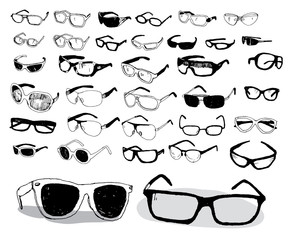 Set of Hand Drawn Glasses - 47072547