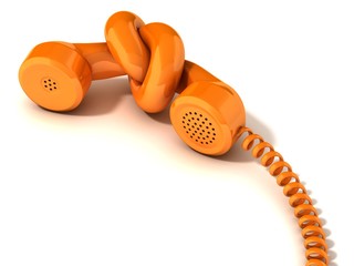 communication problem - phone handset tied in knot